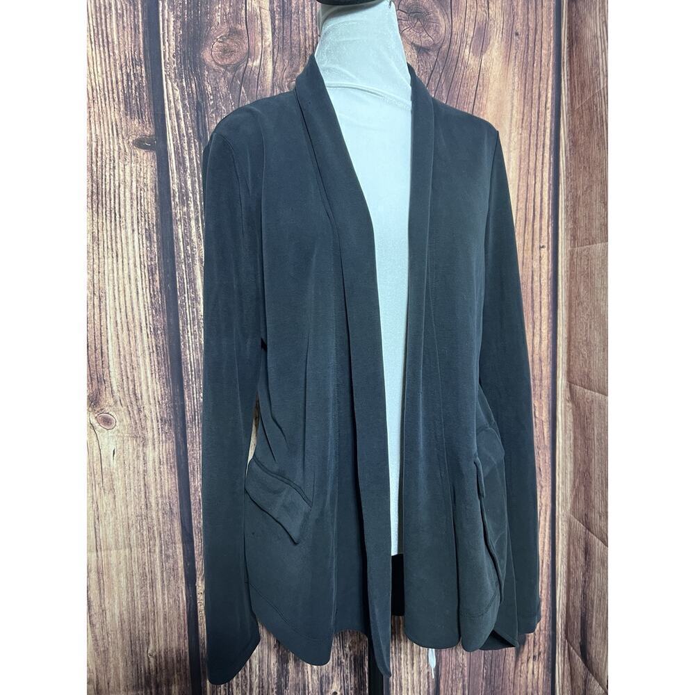 BCBGMAXAZRIA WOMEN Cardigan SHAWL COLLAR OPEN JACKET BLACK Sz Small